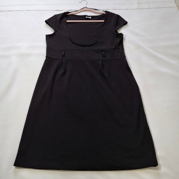 Suzy Jumper Dress Sz XL Empire Waist Sheath Style Cap Sleeves Side Zipper Insert - Picture 2 of 12